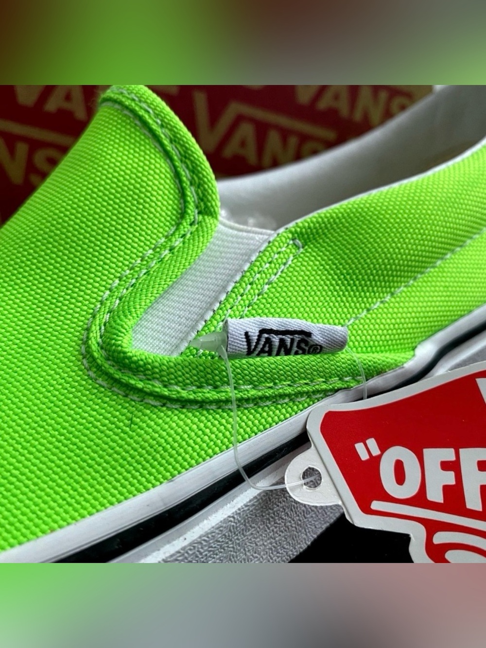 Vans Slip-On — Neon Lime Green - Picture 4 of 6